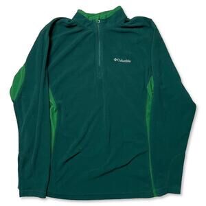 columbia green fleece quarter zip pullover jacket